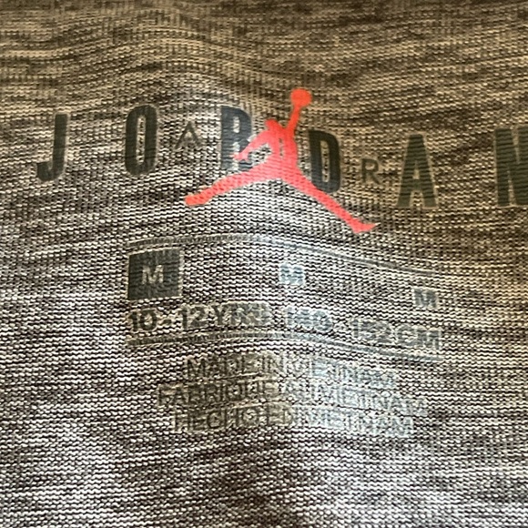 Air Jordan Dri-Fit Hoodie Boys Gray Long Sleeve Pullover Size 10/12 - Picture 5 of 9